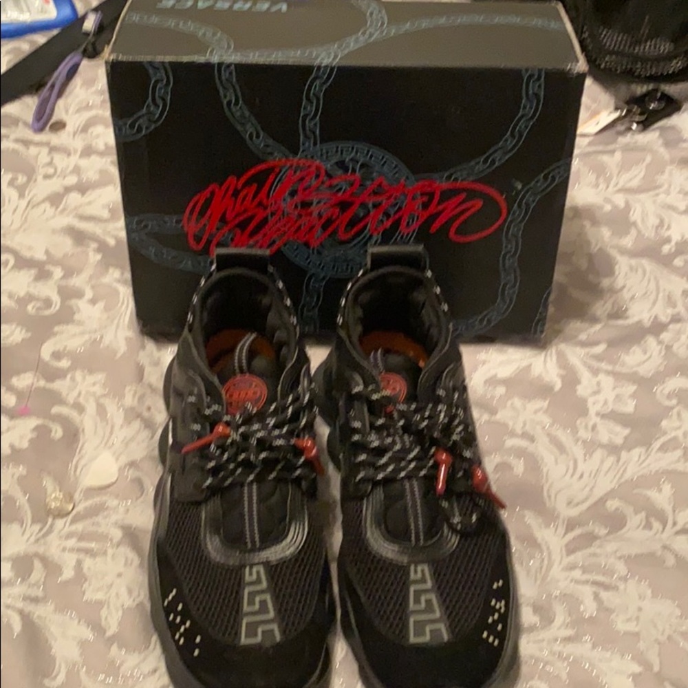 Versace Chain reaction triple black size 11 w box